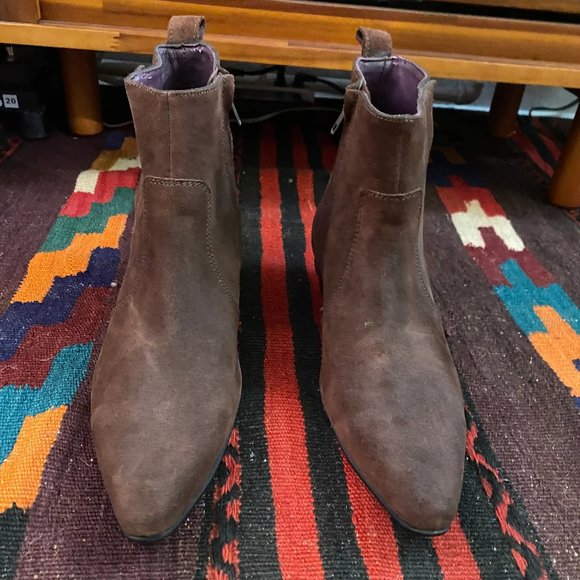 Gucinari Suede Leather Pointed Toe Boots - Men's US 8, EU 41 - Picture 2 of 6